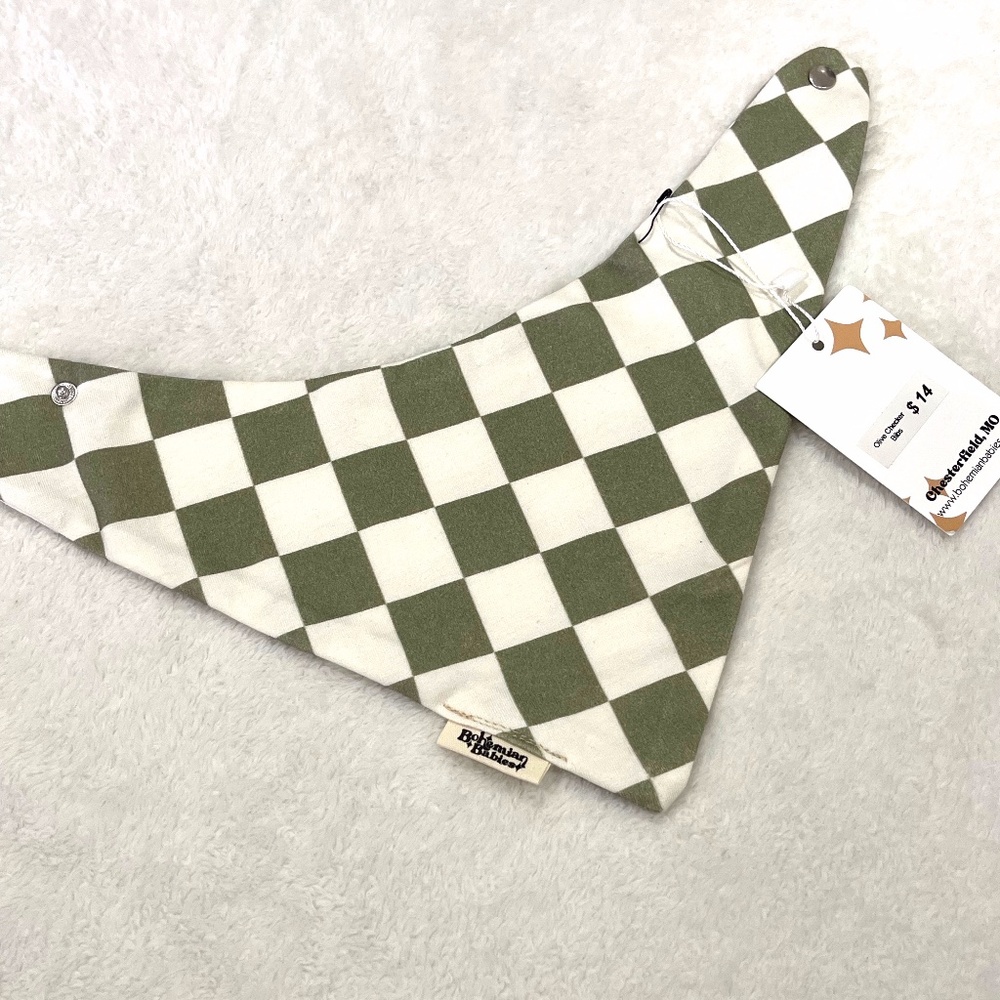 Bohemian Babies Checkered Bib NWT